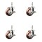 Service Caster 3 Inch 316SS Maroon Polyurethane Swivel 12mm Threaded Stem Caster Set Brake SS316TS20S314-PPUB-MRN-TLB-M1215-4 - alternate 1